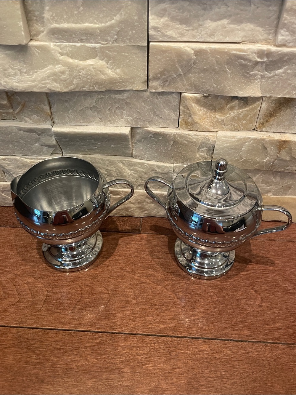 Silver Plated Sugar Bowl and Creamer Set
